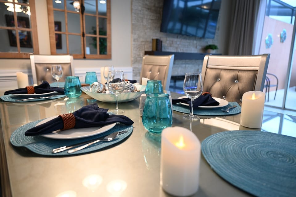 Enjoy a family meal at the dining table-seats 6.