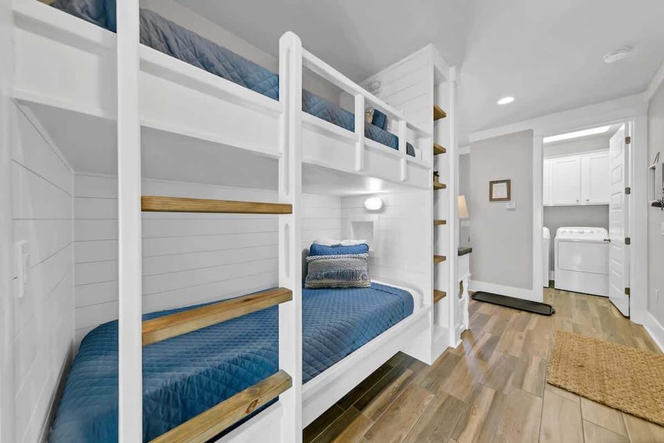 Twin Over Twin Bunk Nook With Built In Storage Shelves