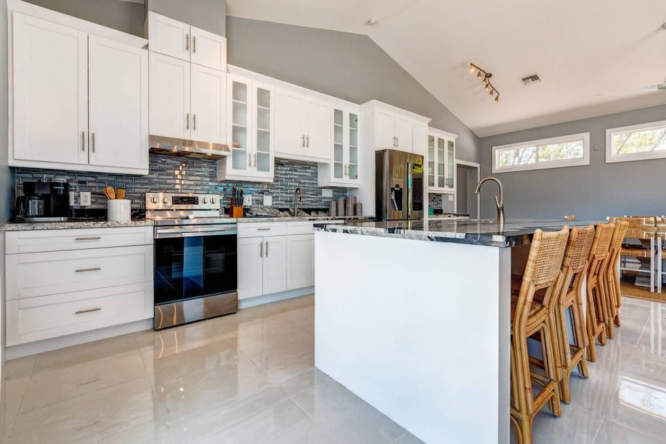 Plenty of counter space is available to entertain or prepare all your meals in the spacious kitchen at Bristol Keys.