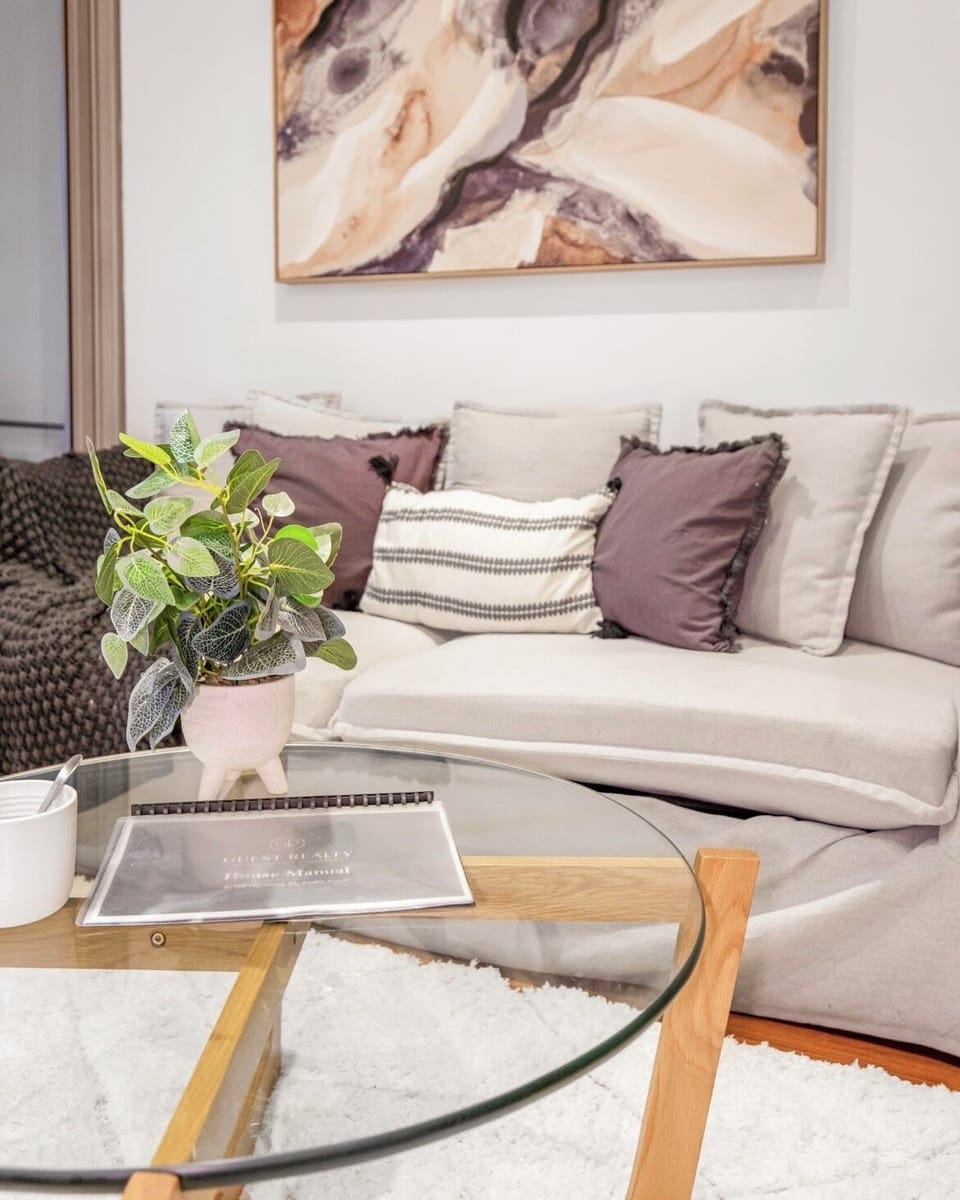 Living room supplied with House Manual
