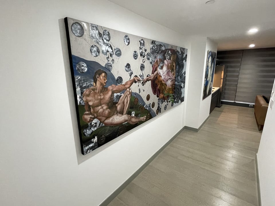 Original Masterpiece in hallway entrance, with original artworks