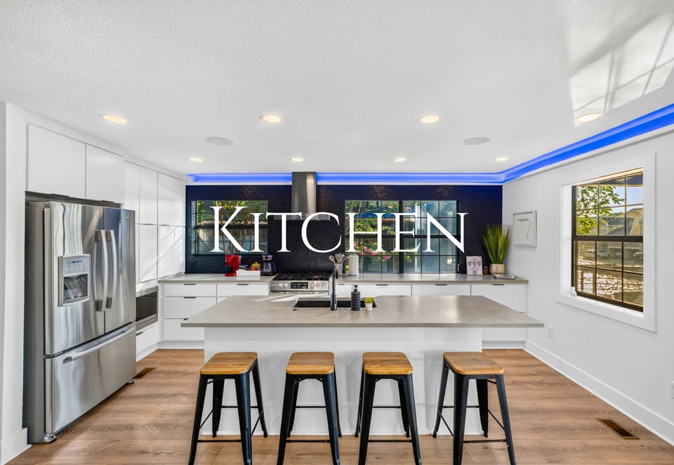 Cooking is easy in this beautifully designed kitchen featuring high end appliances, plenty of storage, and generous prep space.