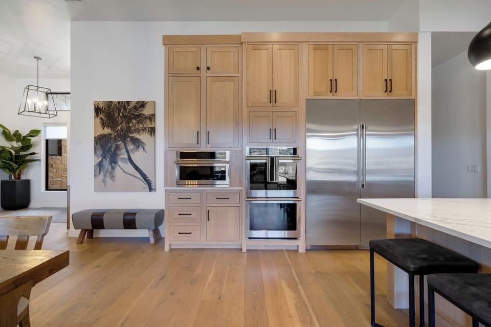 Kitchen Applieances - Large Fridge, double oven and microwave.