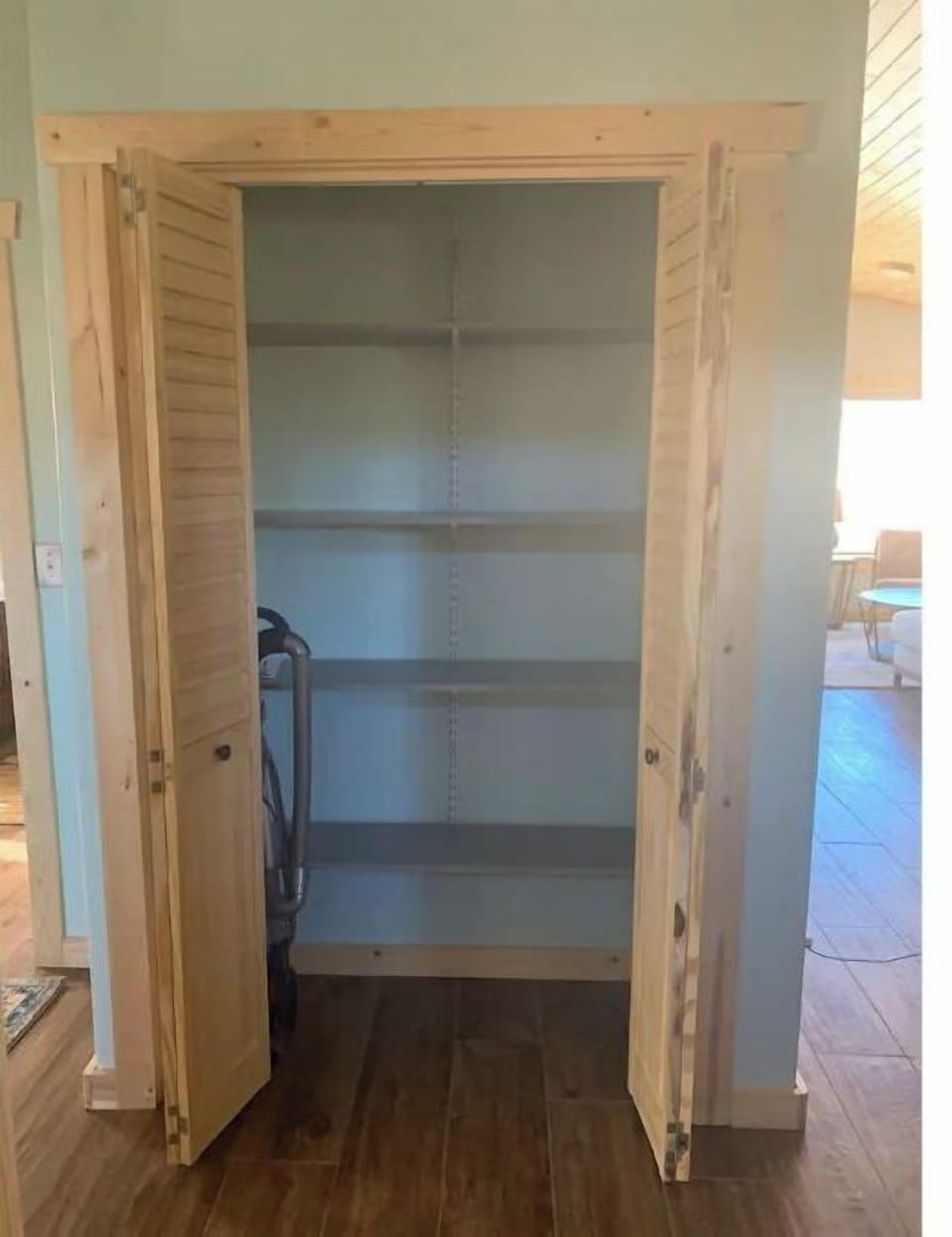 Pantry with water and soda on hand