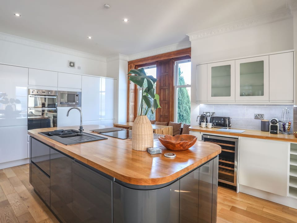 Fridge, dishwasher, electric kettle, toaster