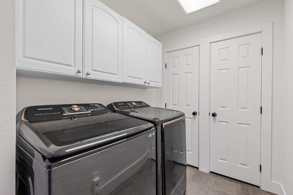 XL capacity washer and dryer.