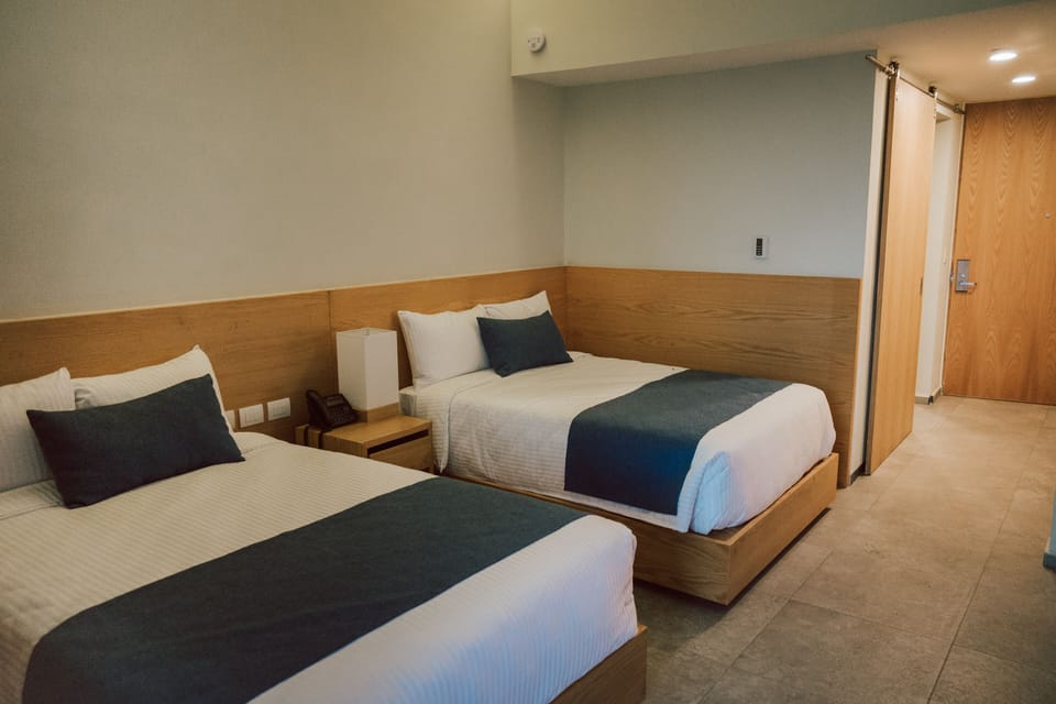 Double Room, 2 Double Beds, Non Smoking | Down comforters, pillowtop beds, in-room safe, desk