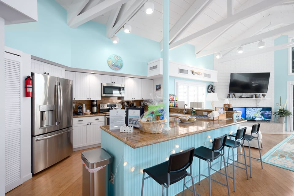 Aquarius North kitchen with counter & raised bar for even more seating