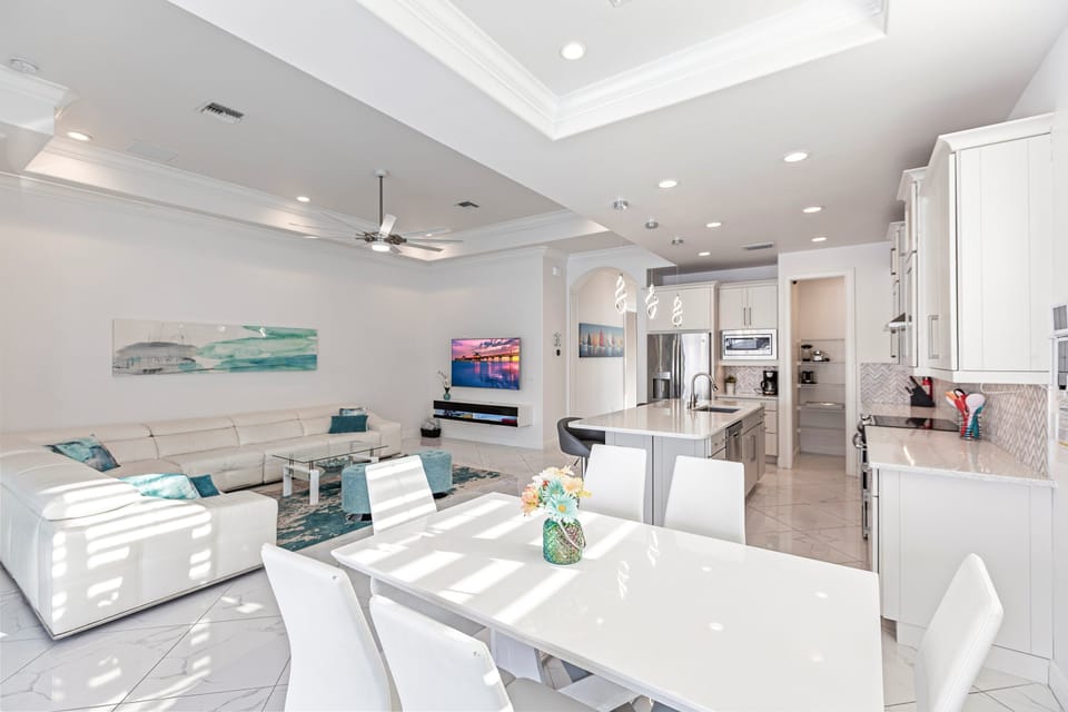 Large living area with plenty of seating and formal dining