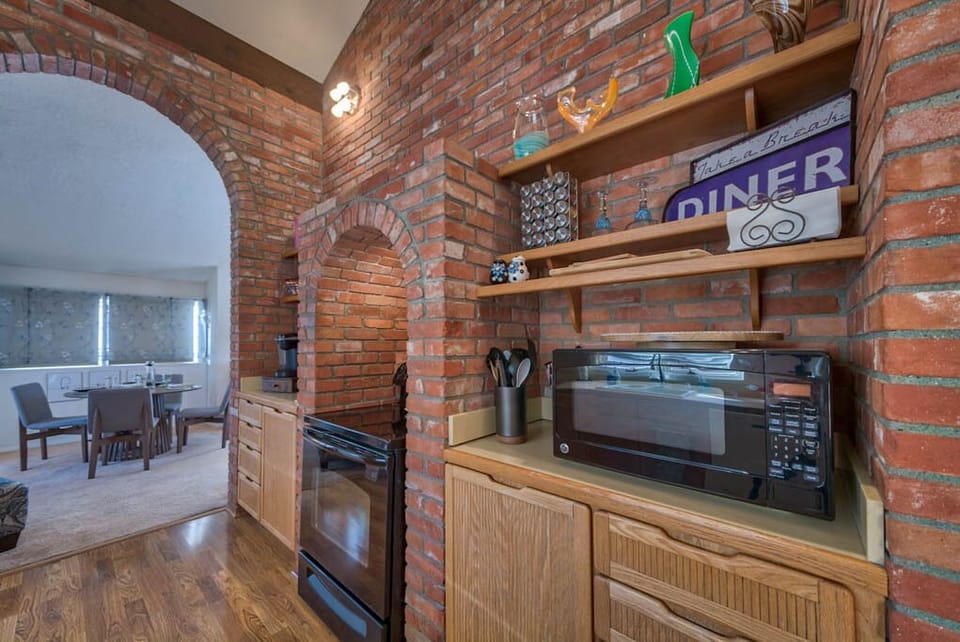 The unique kitchen makes preparing meals simple and fun