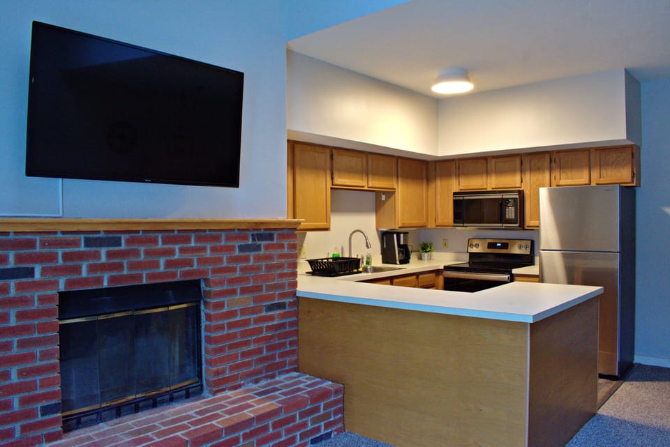 Our kitchen has your basic necessities, such as dishwasher, coffee maker, etc.