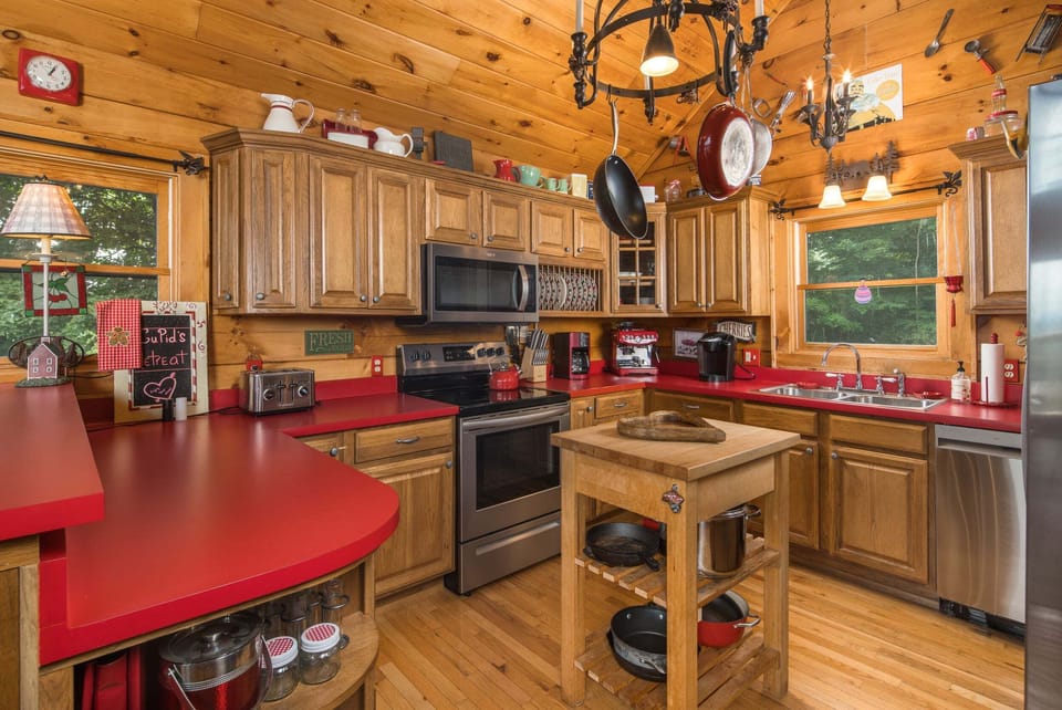 Spacious kitchen with generous counter space and a convenient center island