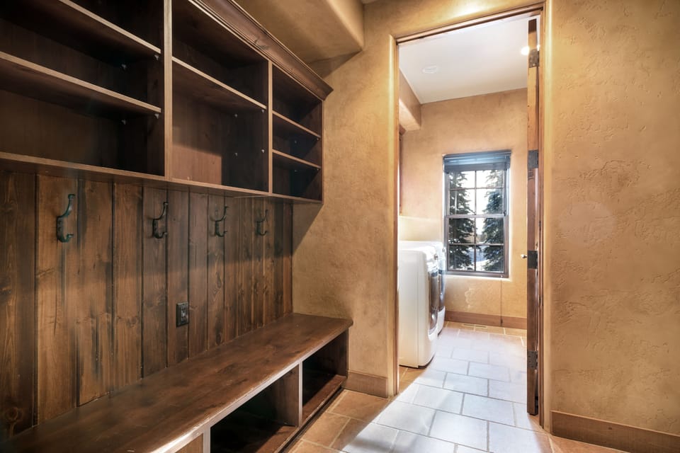 Space for snow boots and backpacks right off the laundry.