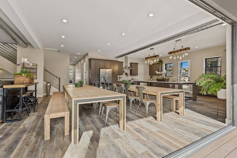 Twin dining tables seat 28