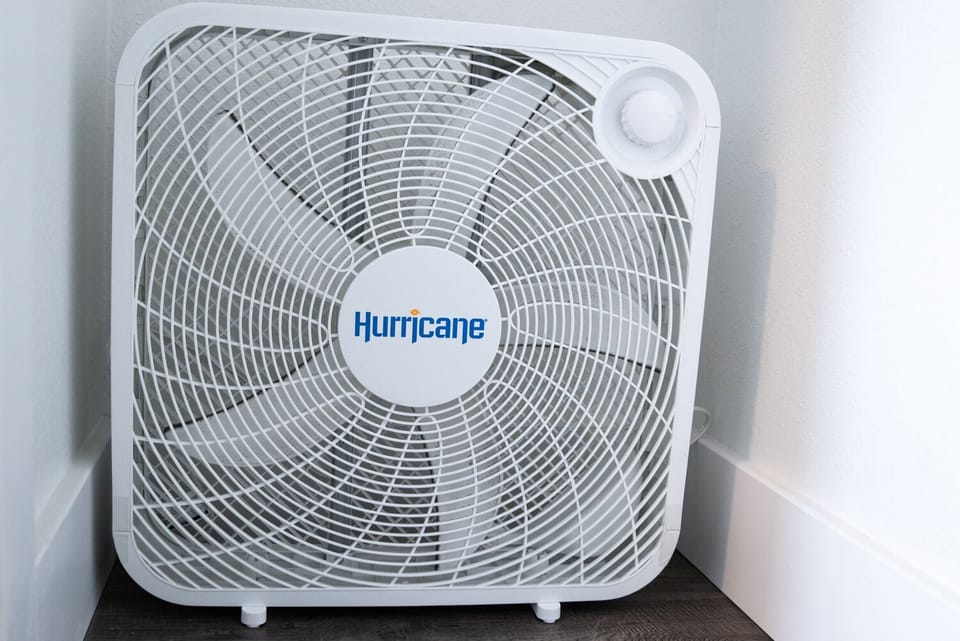 Fans in each bedroom for white noise or to stay cool.