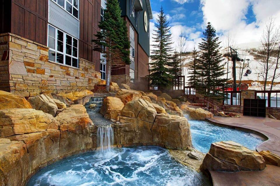 Waterfall hot tub!