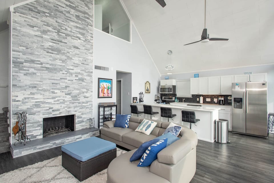 The kitchen with room for cooking, entertaining and eating!