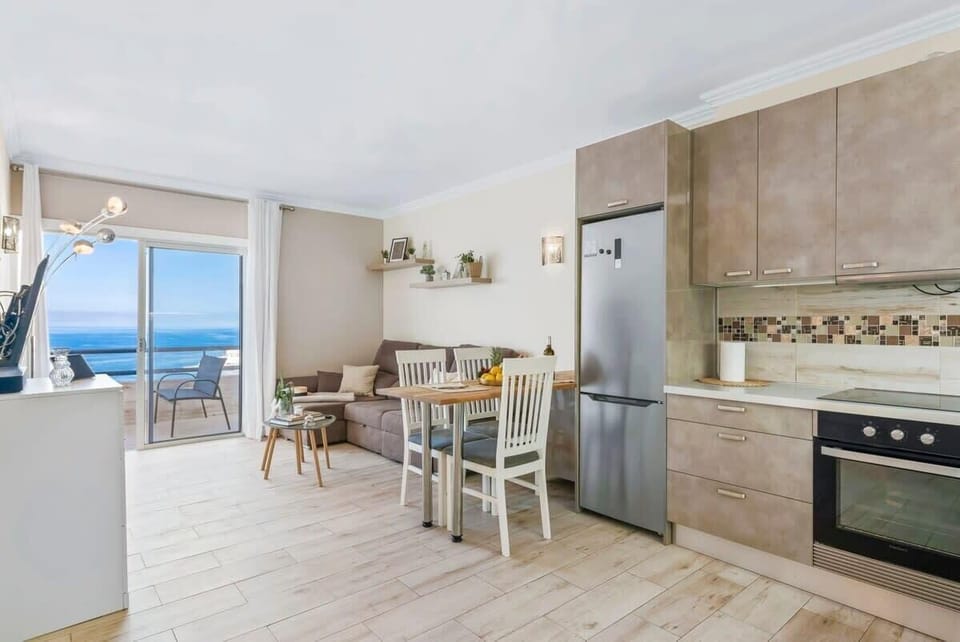 Living Room with Sea-View Terrace, Sitting & Dining Areas & Sofa-Bed