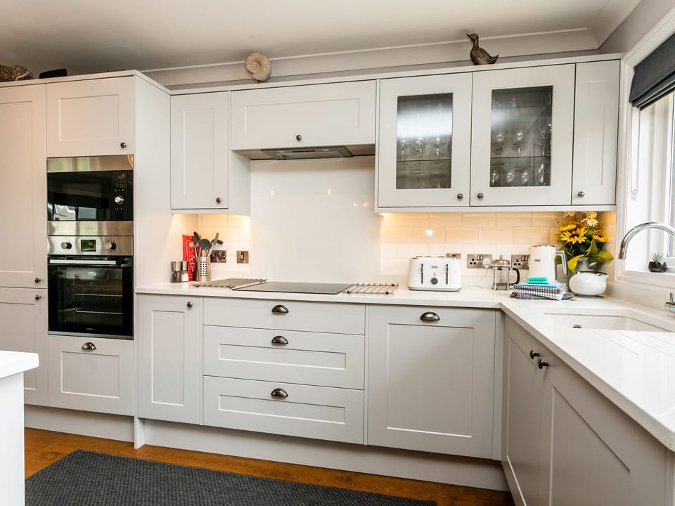 Fridge, dishwasher, cookware/dishes/utensils