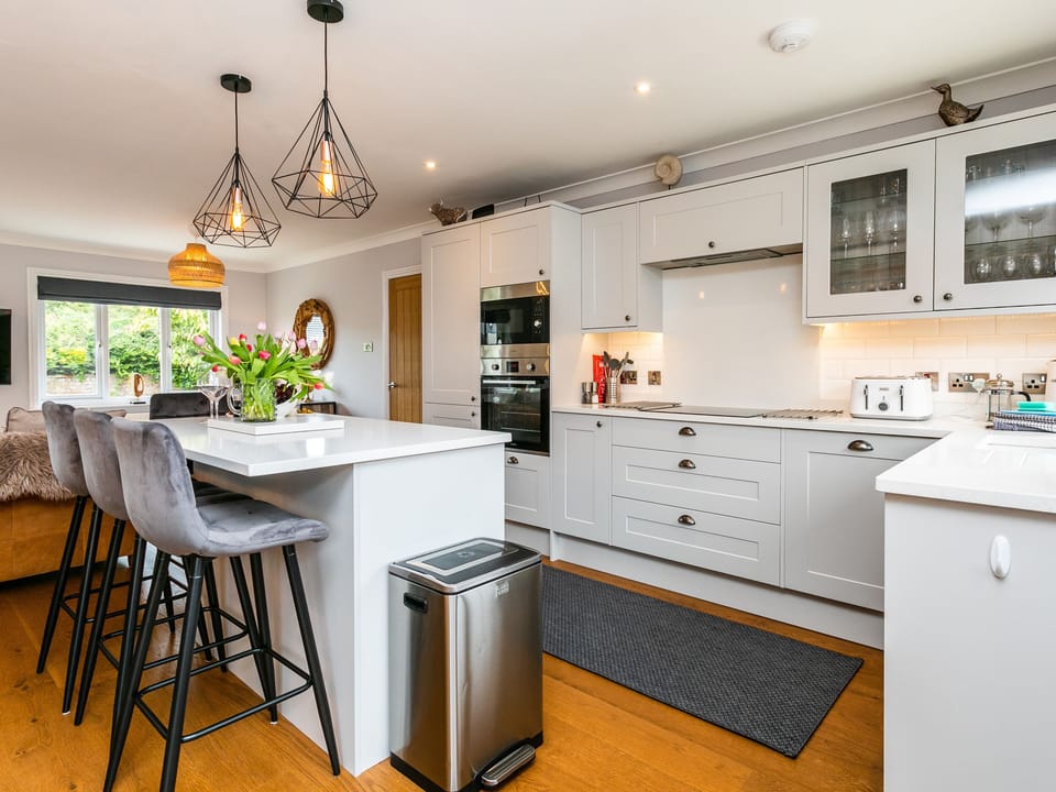 Fridge, dishwasher, cookware/dishes/utensils