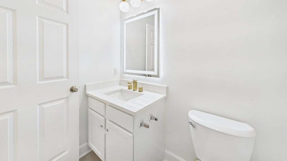 Full bathroom with shower and tub combo
