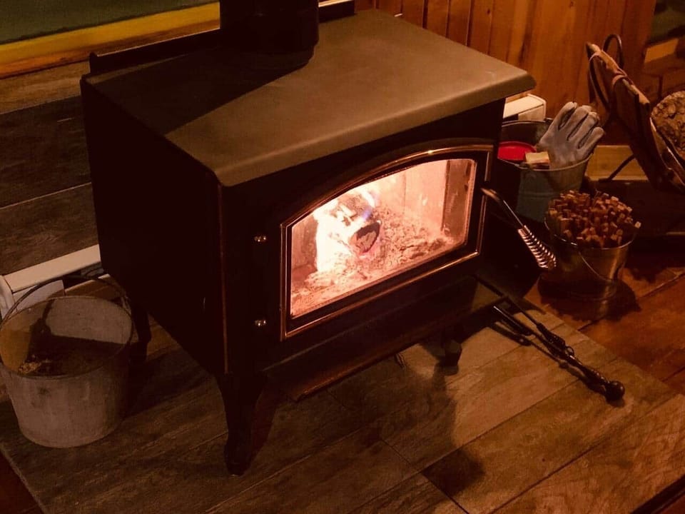Woodstove to keep warm in the winter.