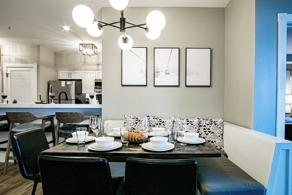 Beautiful dining area with seating for 6 people.