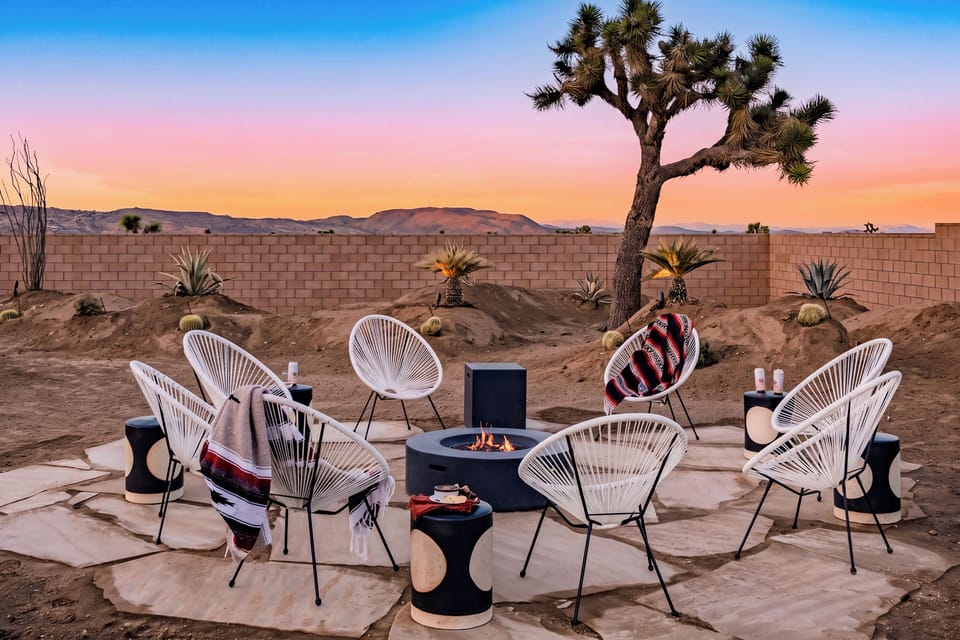 Hang by the fire pit when the sun goes down.