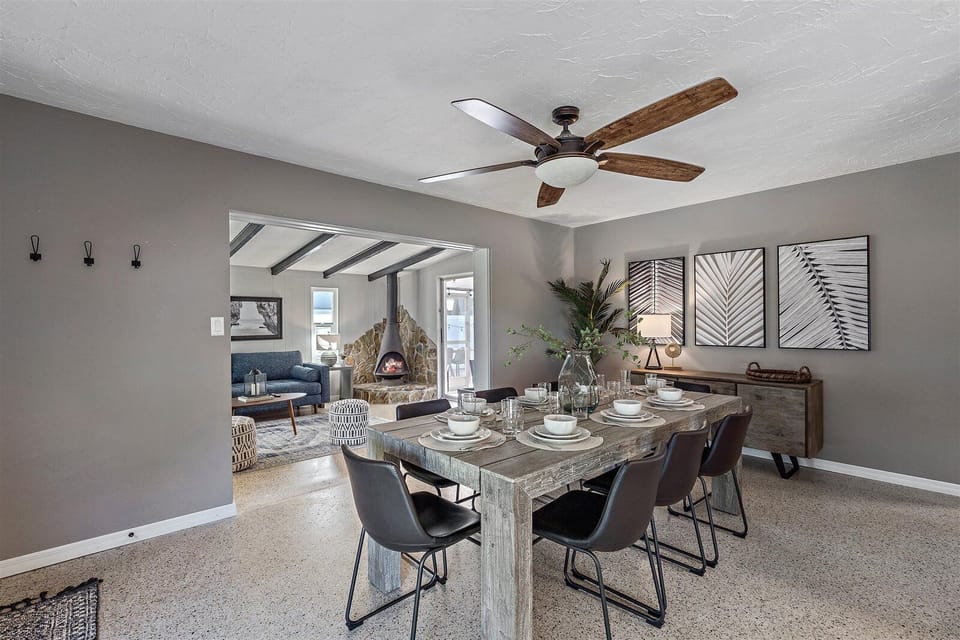 Dining set and utensils provided for guests.