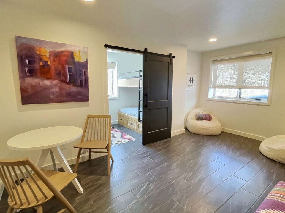Downstairs bunk room common area