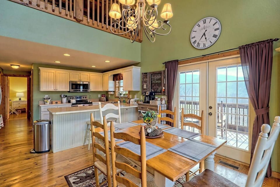 Dining area looking into kitchen