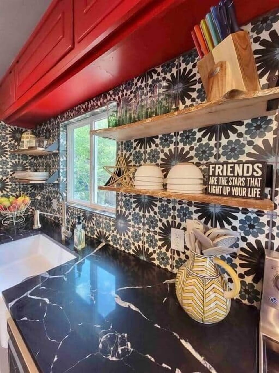 Fully equipped kitchen with modern appliances + coffee bar for morning fuel.