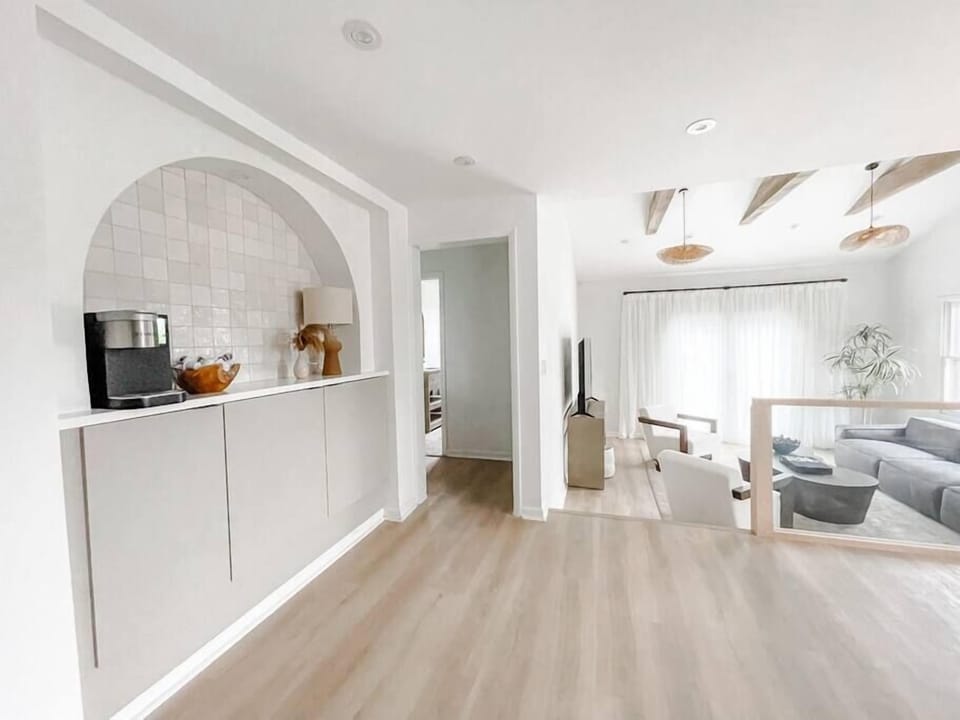 View of the coffee bar with a commercial Keurig machine and plenty of options to help you wake up, go to bed, and everything in-between.