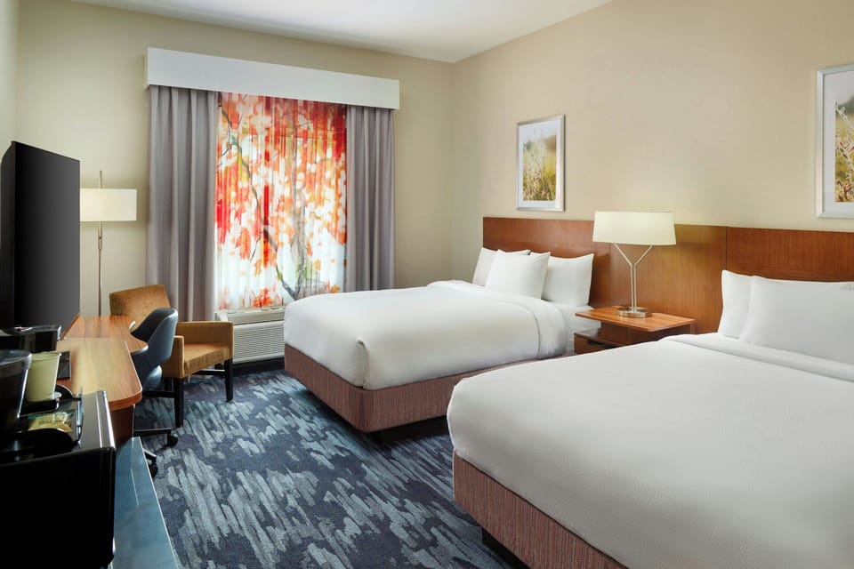 Room, 2 Queen Beds | Premium bedding, desk, laptop workspace, blackout drapes