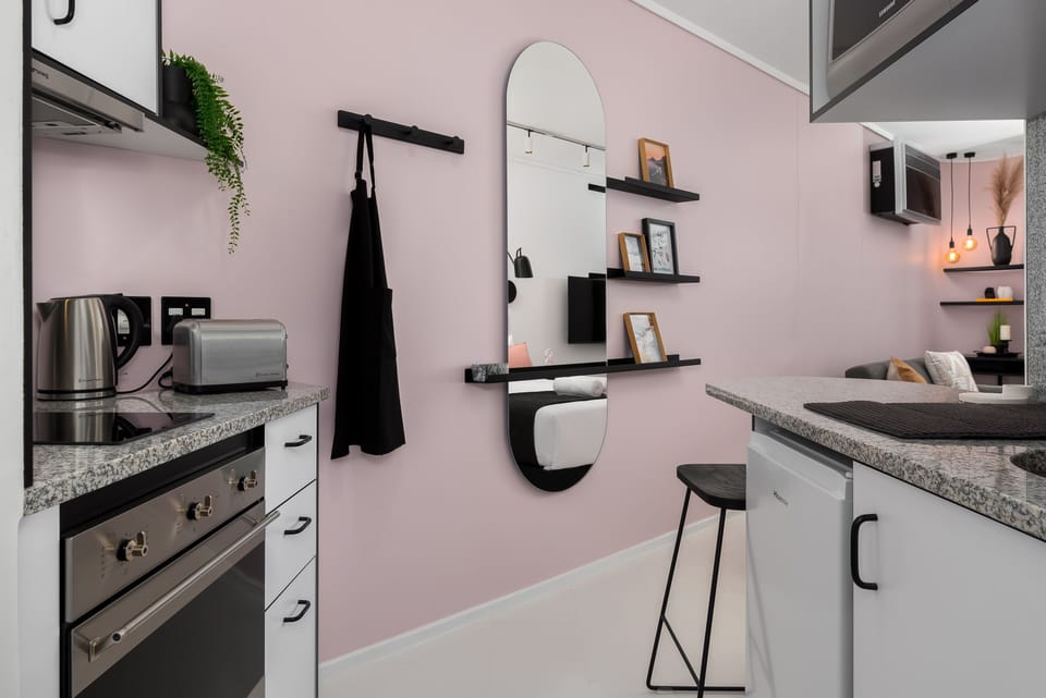 Grand Studio | Private kitchen | Fridge, microwave, oven, stovetop