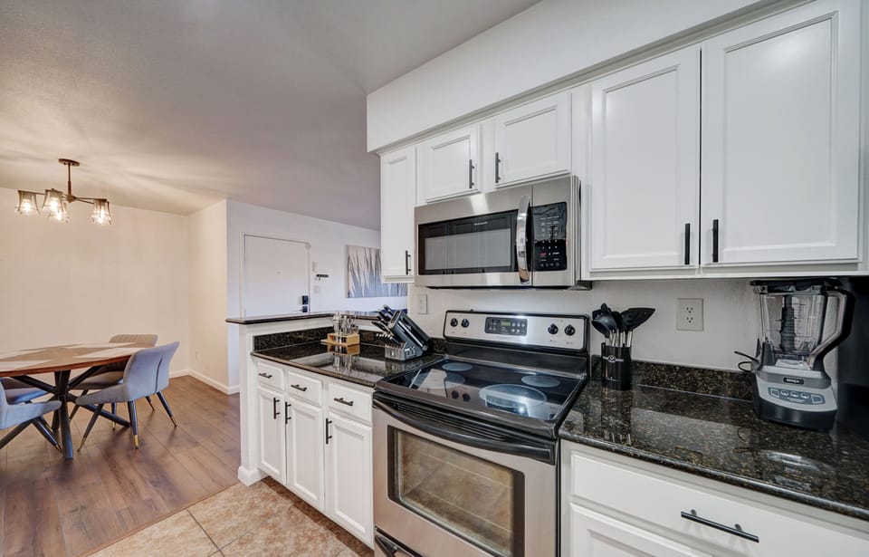 Stainless Steel appliances, Blender, Toaster, Spices, Oils and basic condiments