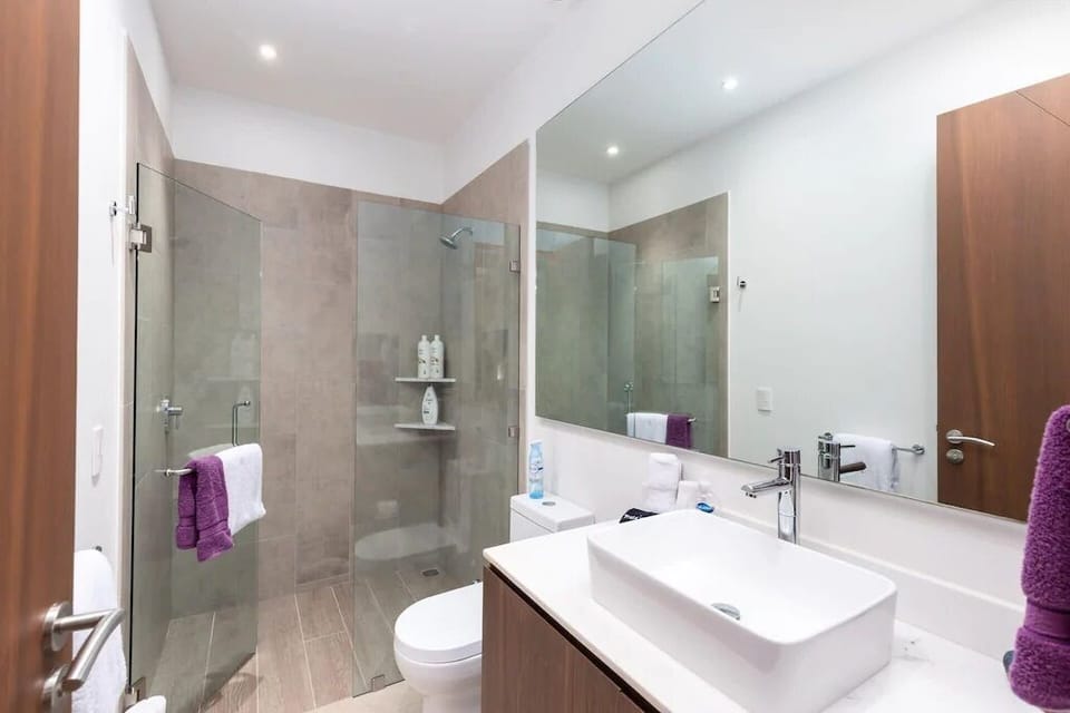 Comfort Condo | Bathroom | Shower, towels