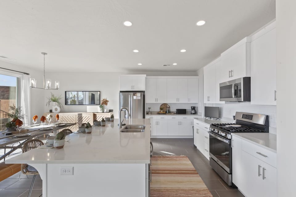Fully stocked kitchen with everything you need for your stay!