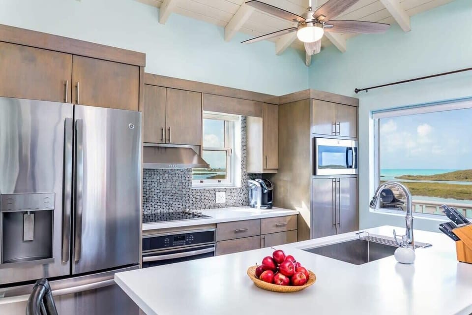 Fully equipped kitchen with quality appliances.
