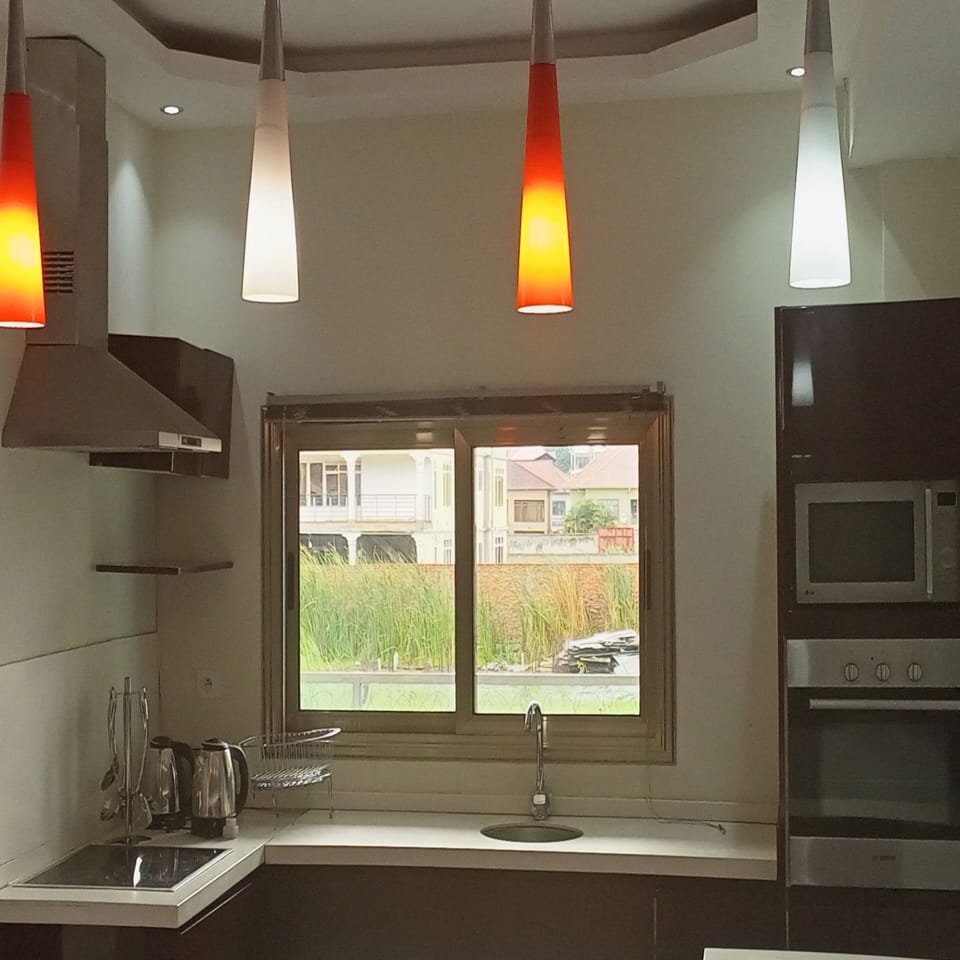 Full-size fridge, microwave, oven, stovetop