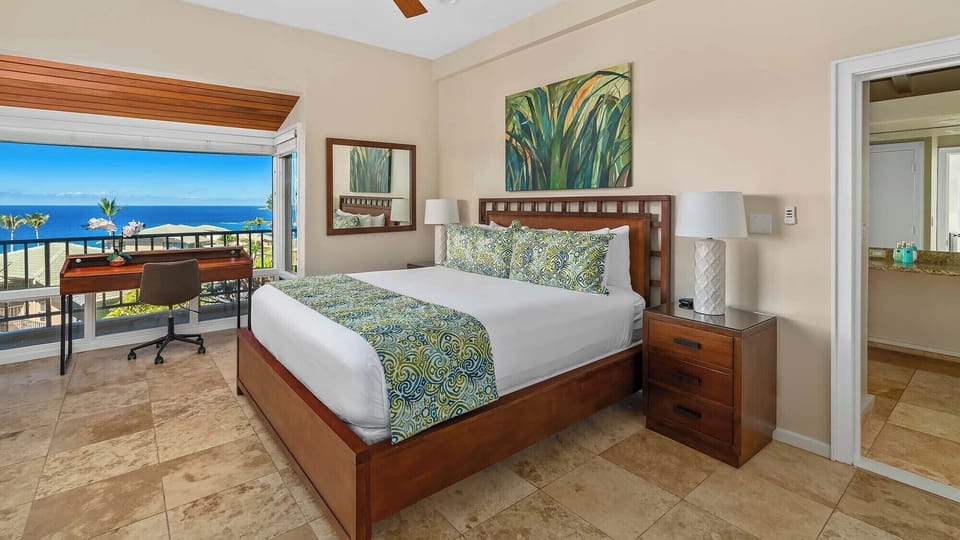 Kapalua Bay Villas #11 B3 - Primary Bedroom Suite & View - Parrish Maui