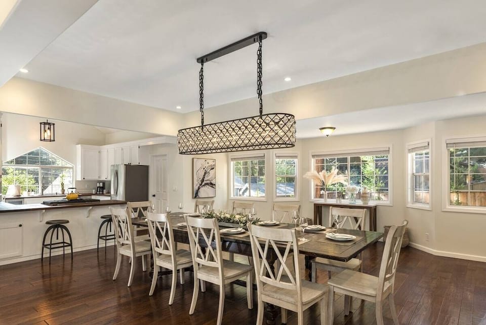 A spacious dining area featured in the Great Room directly across from the chef's kitchen. 