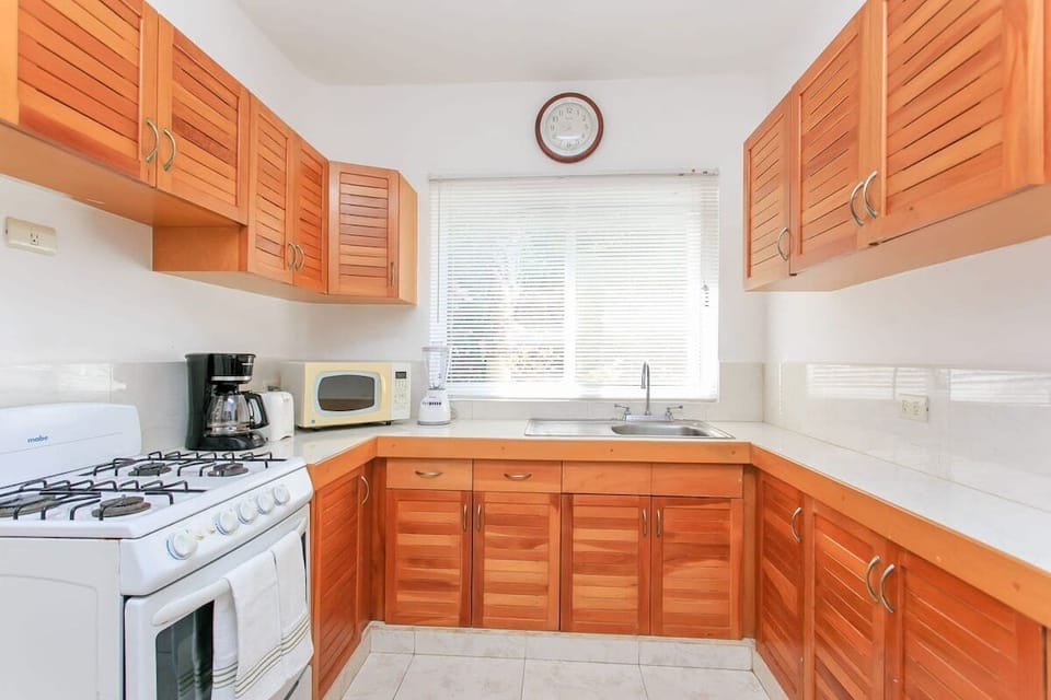 A fully-equipped kitchen for preparing meals at home