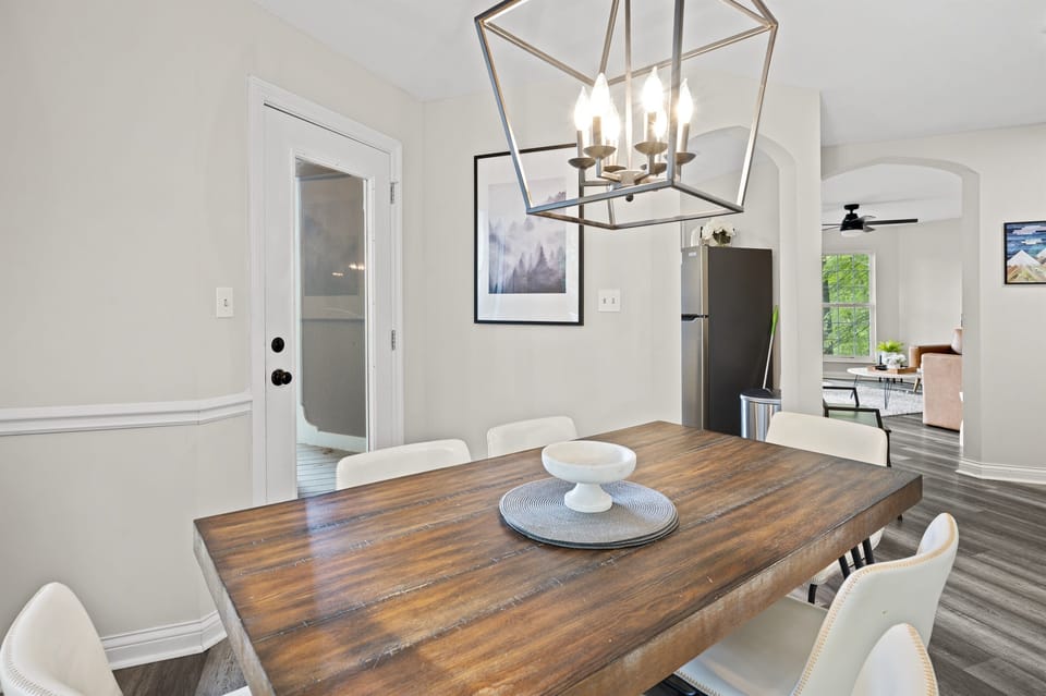 Bright dining space for shared meals