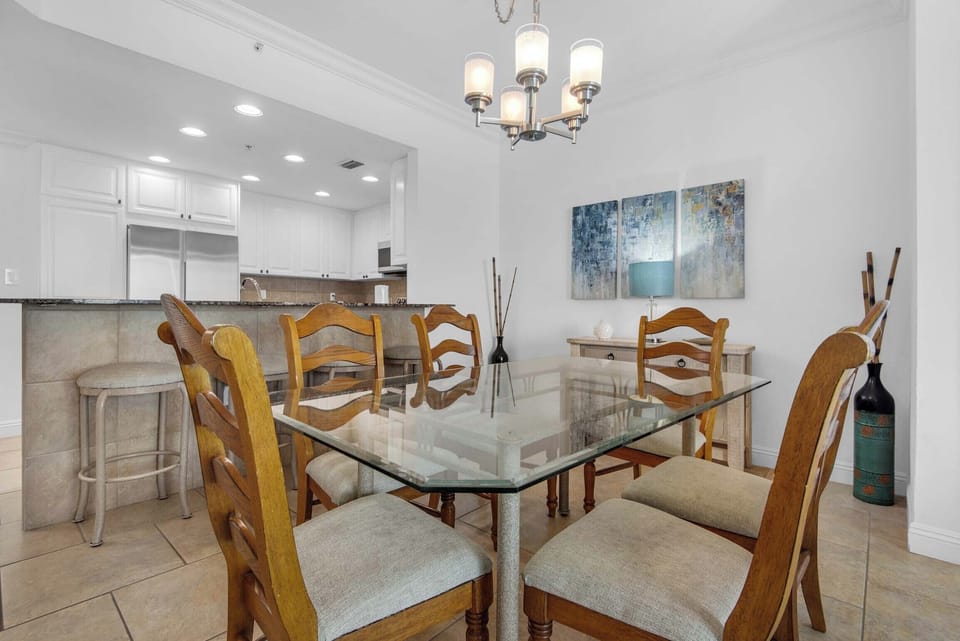 Dining table with seating for six