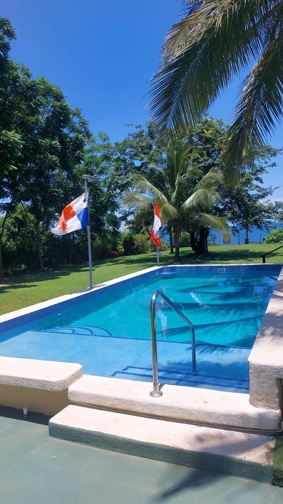 Swimming Pool 9 mts by 4.5 mts in front lawn between House and Beach.