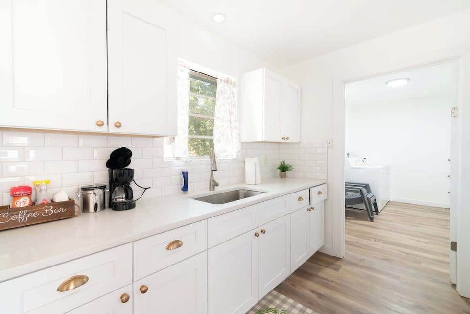 Modern kitchen with all the essentials for home-cooked meals and morning coffee rituals