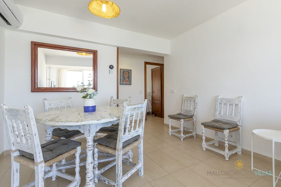Dining space with rustic furniture, perfect for family meals.