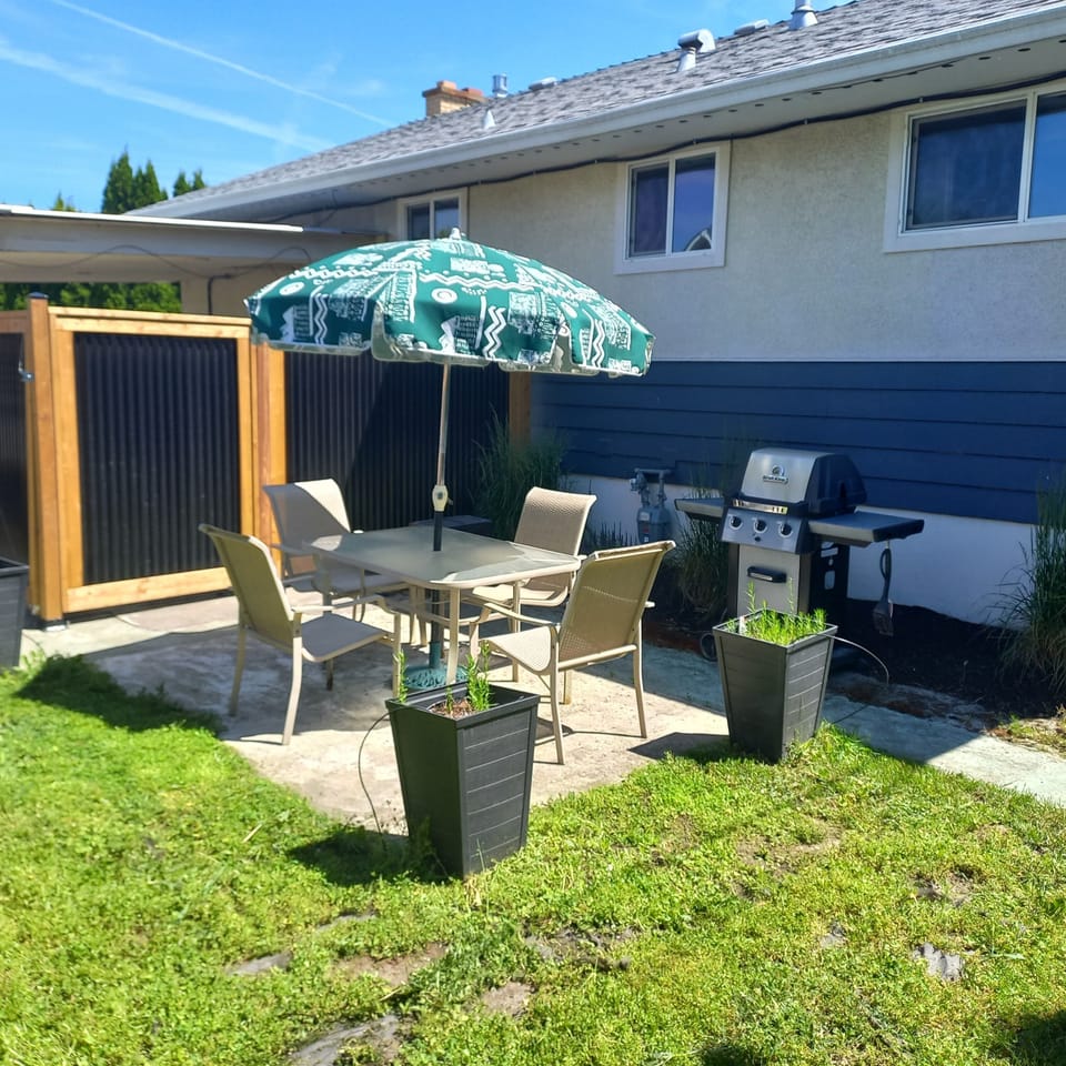 Private backyard with BBQ