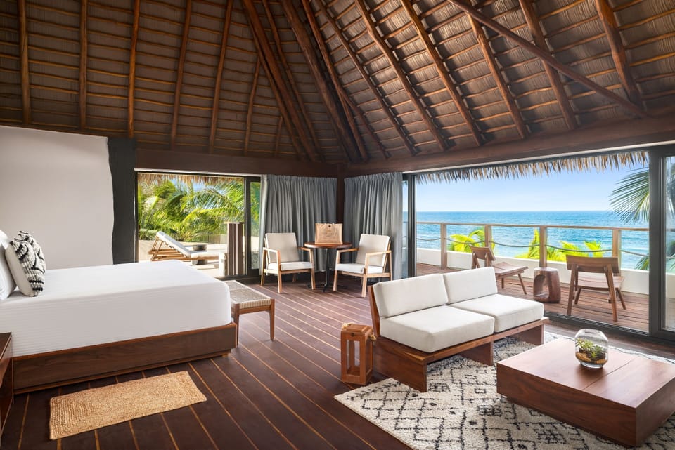 Casa Zamna Ocean Front Presidential Suite King Bed | Premium bedding, free minibar, in-room safe, individually decorated